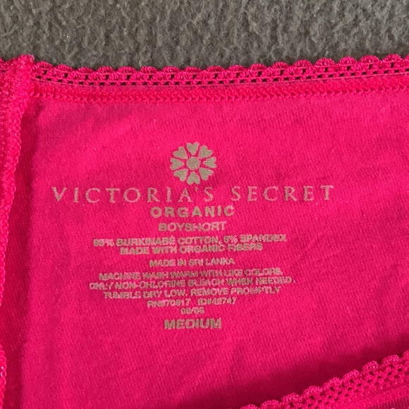 Victoria’s Secret organic pink and white tank top and boy shorts set.  Size M. - Picture 7 of 9